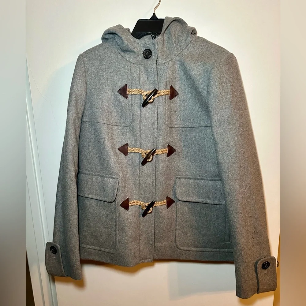 J. Crew gray classic duffle coat with toggles Size 12 - Picture 2 of 16